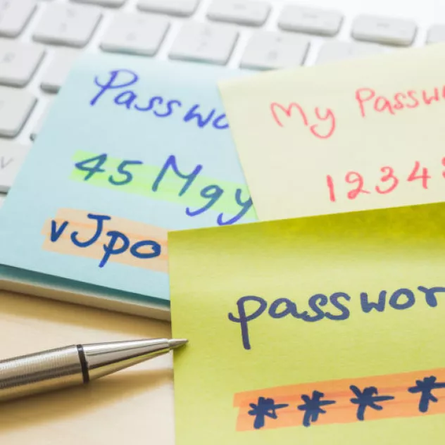 un-secure Passwords on sticky notes