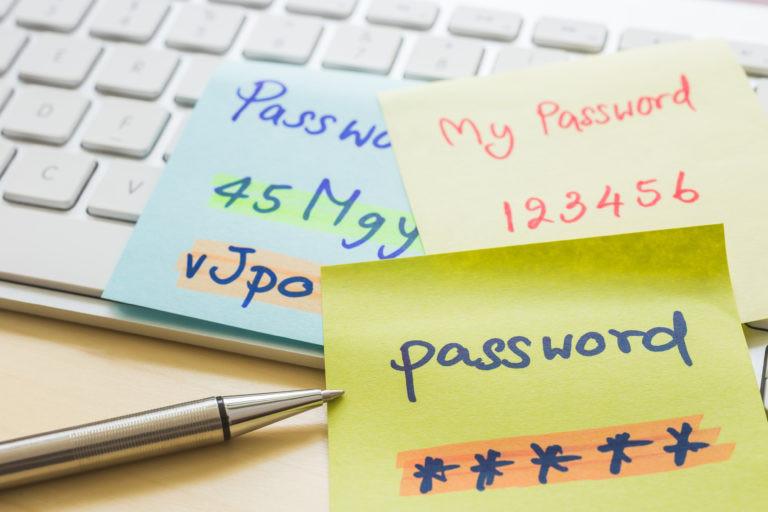 un-secure Passwords on sticky notes